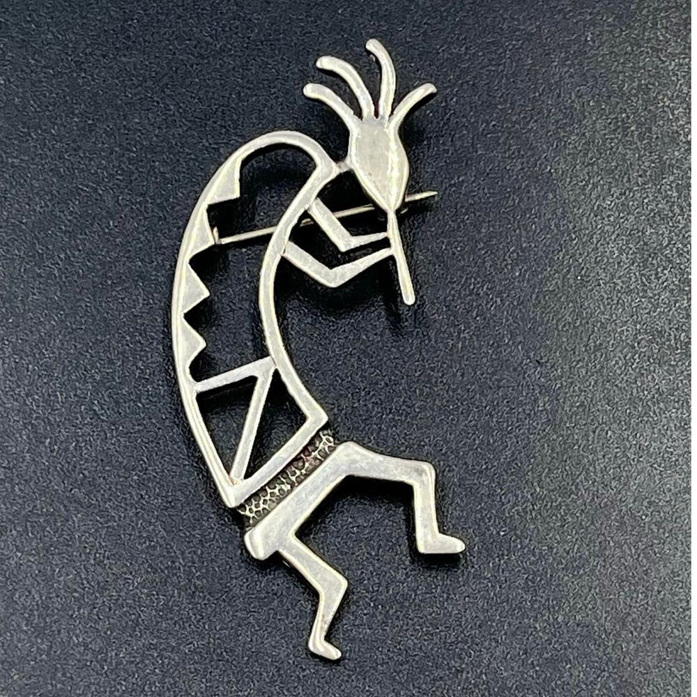 Belinda Woody BW Signed‎ Navajo Sterling Silver Hopi Kokopelli Fertility Brooch